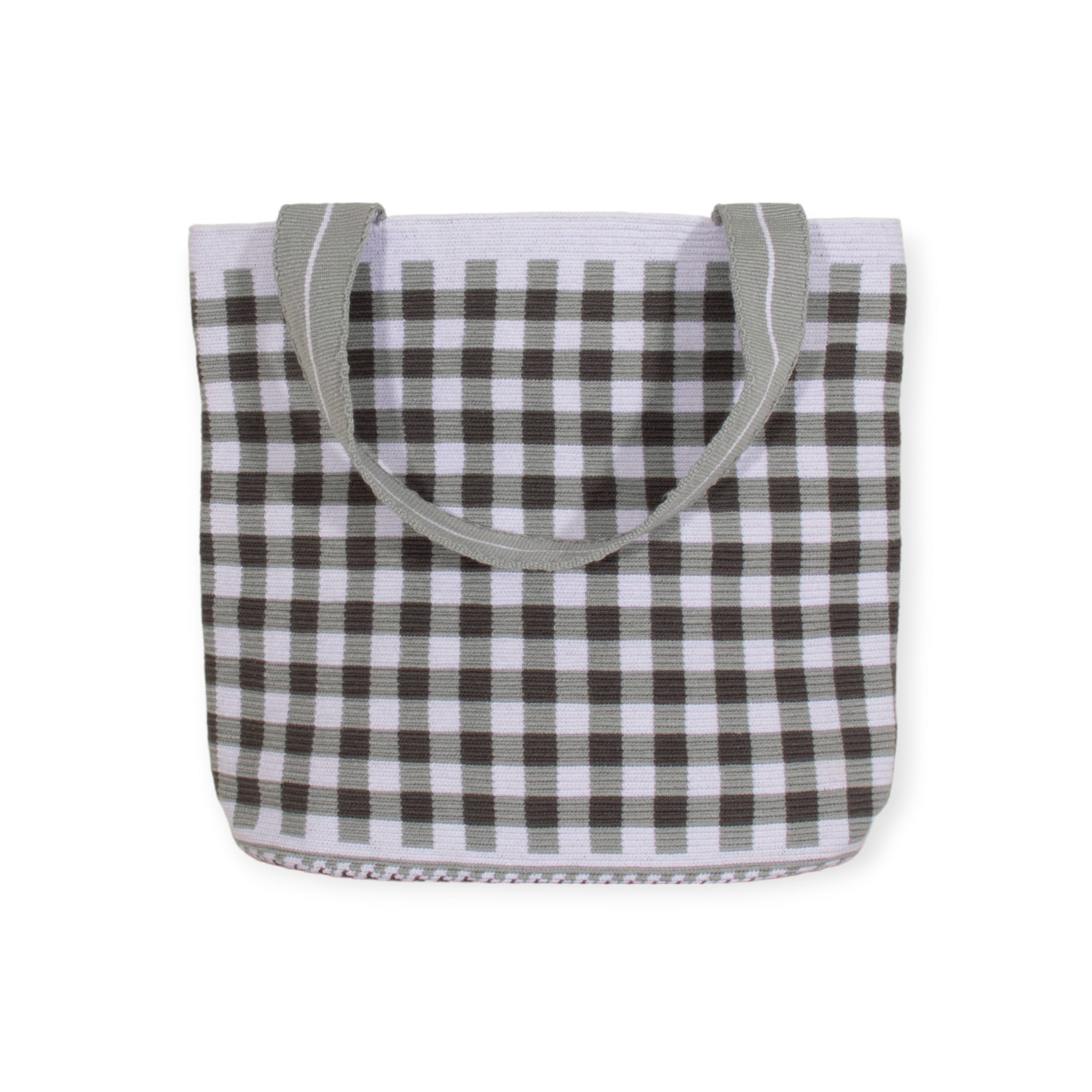 Gingham oval tote | Sterling