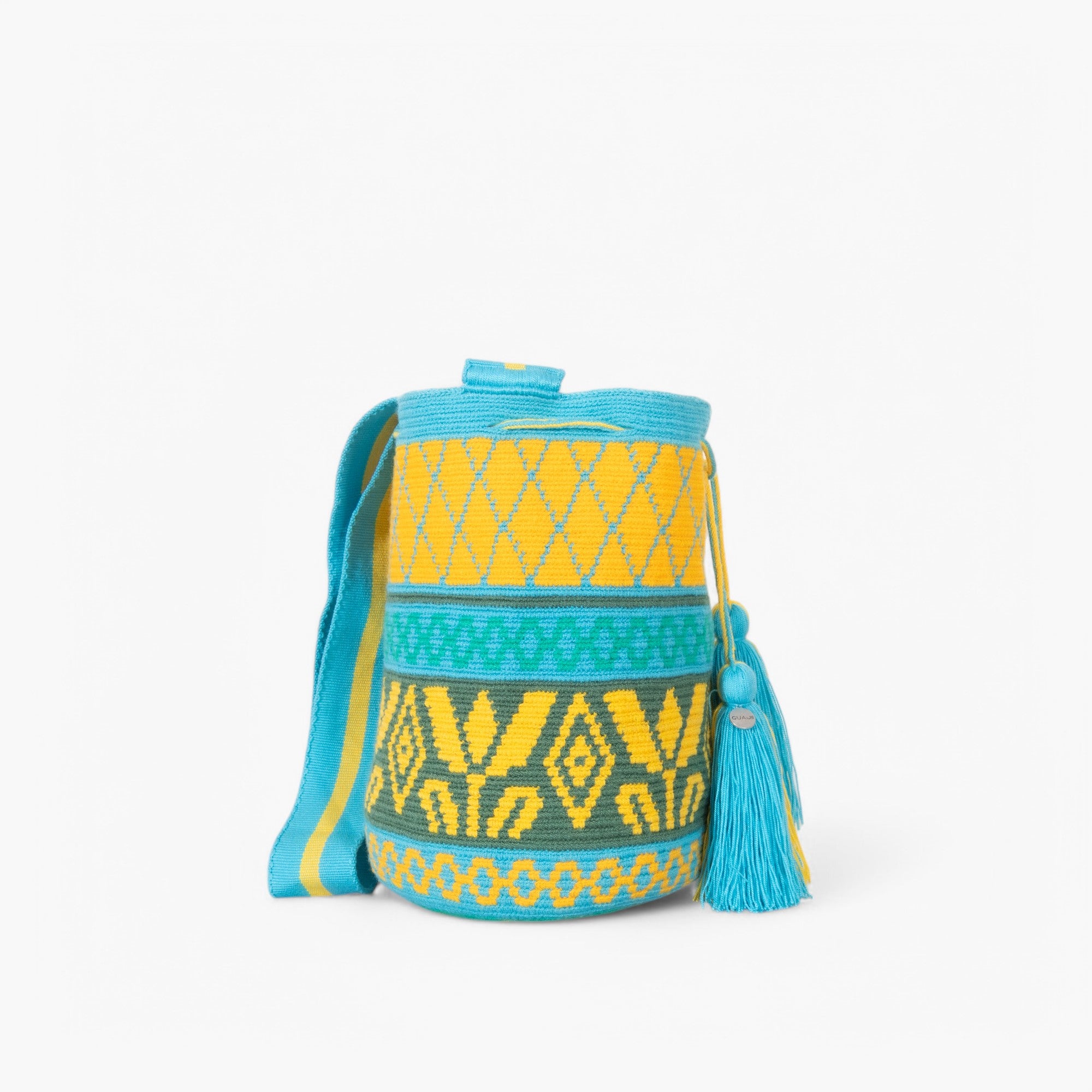 Geometric crossbody bag L | Mayan blue