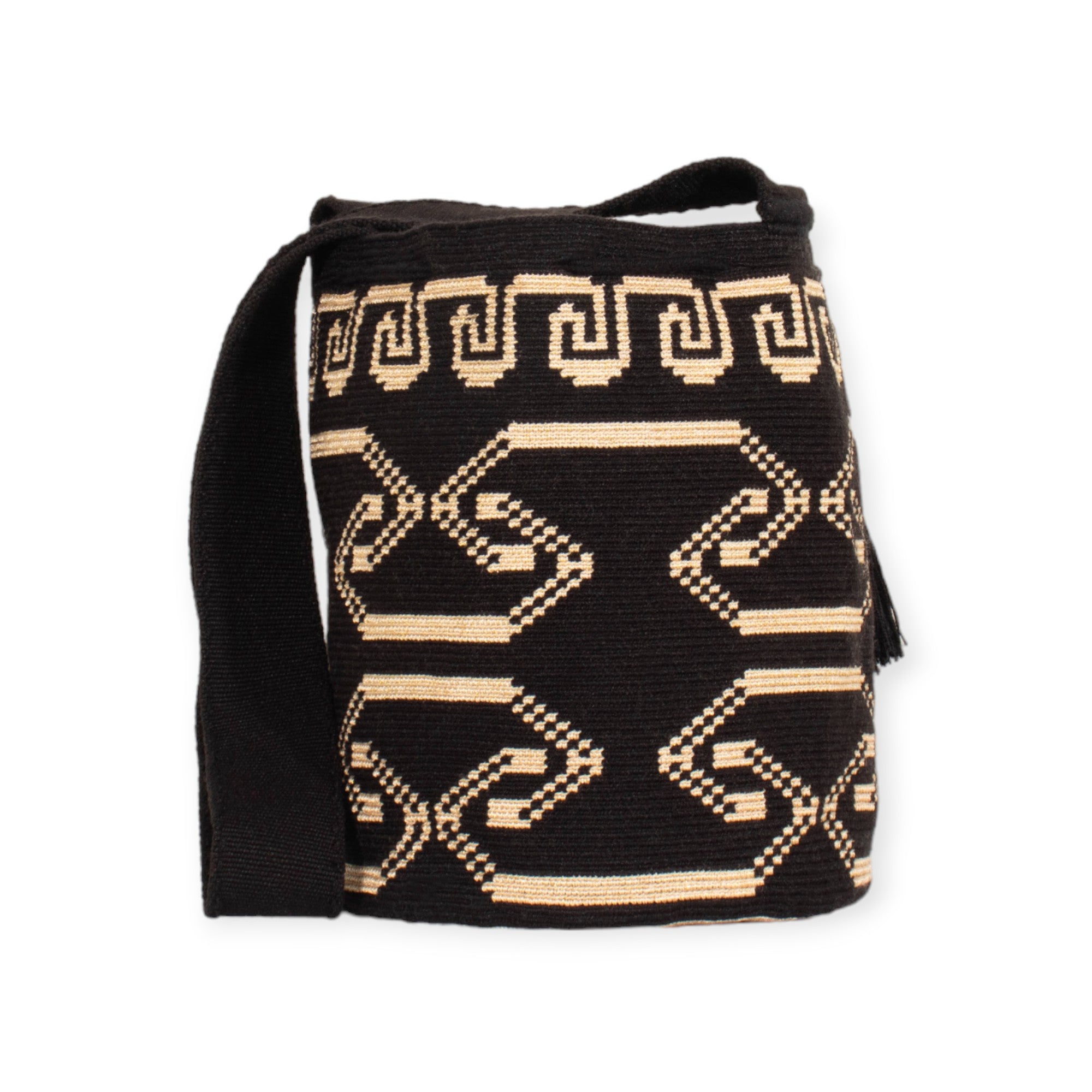 Geometric crossbody bag L | Black