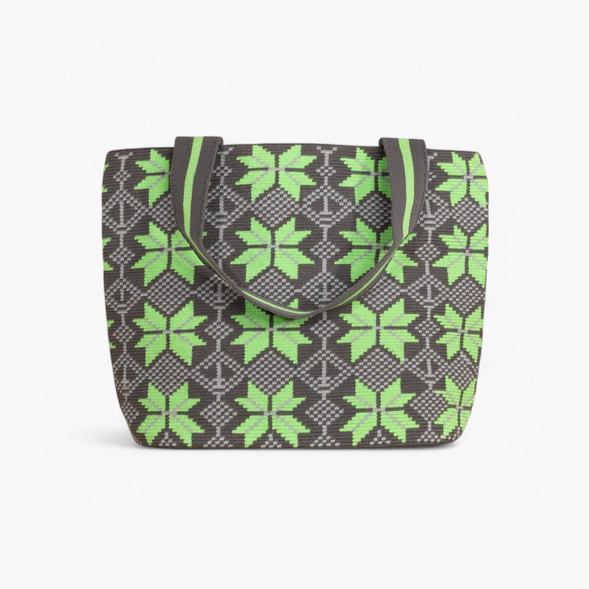 Geometric oval tote | Lime