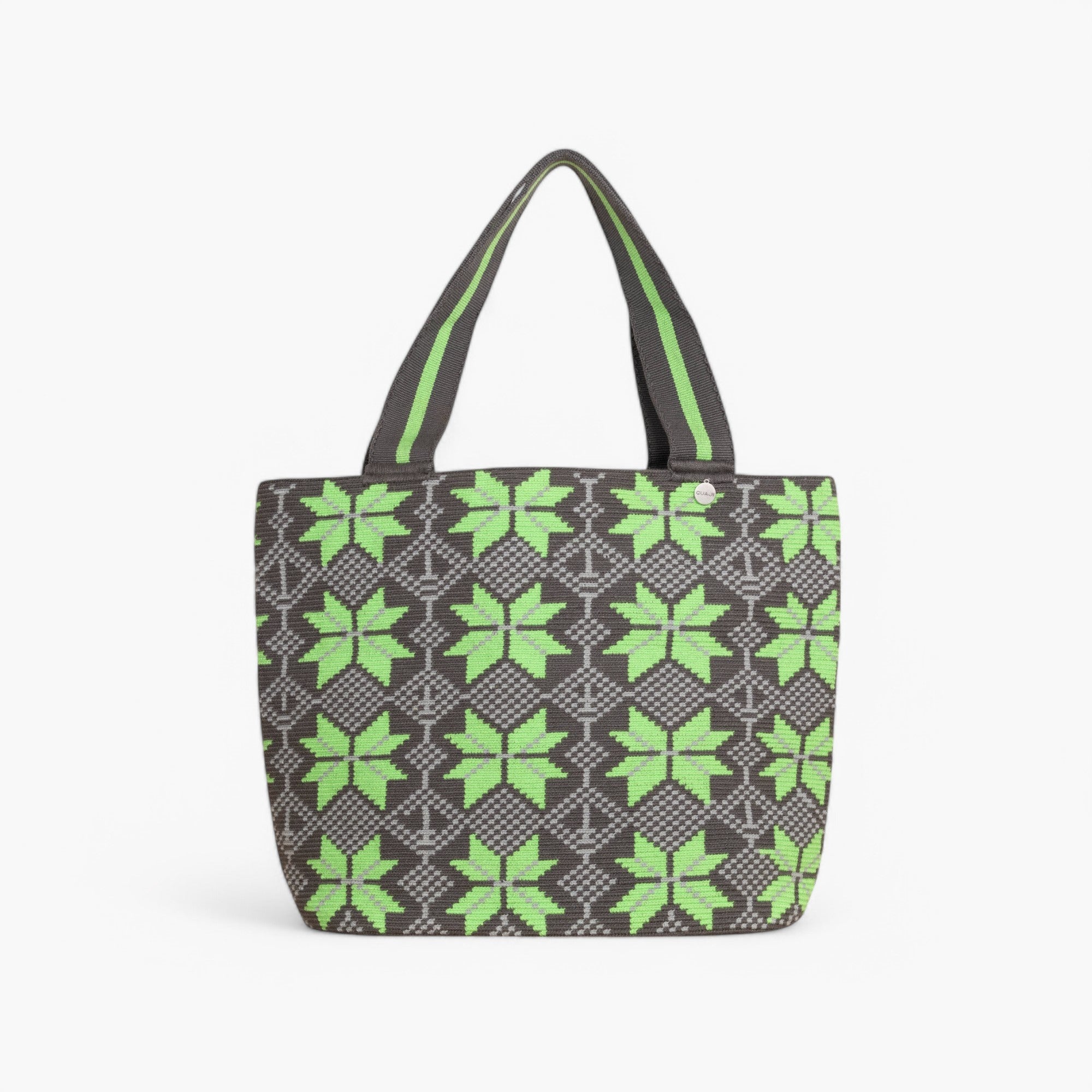 Geometric oval tote | Lime