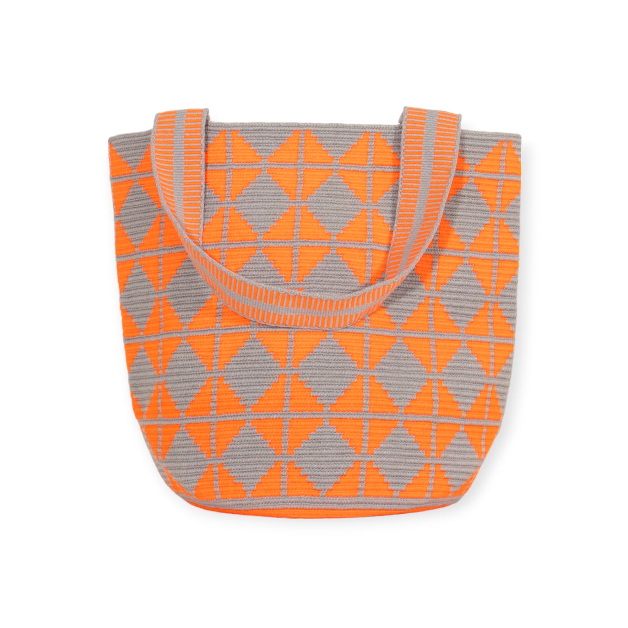 Bolso tote redondo geométrico L | Mandarina