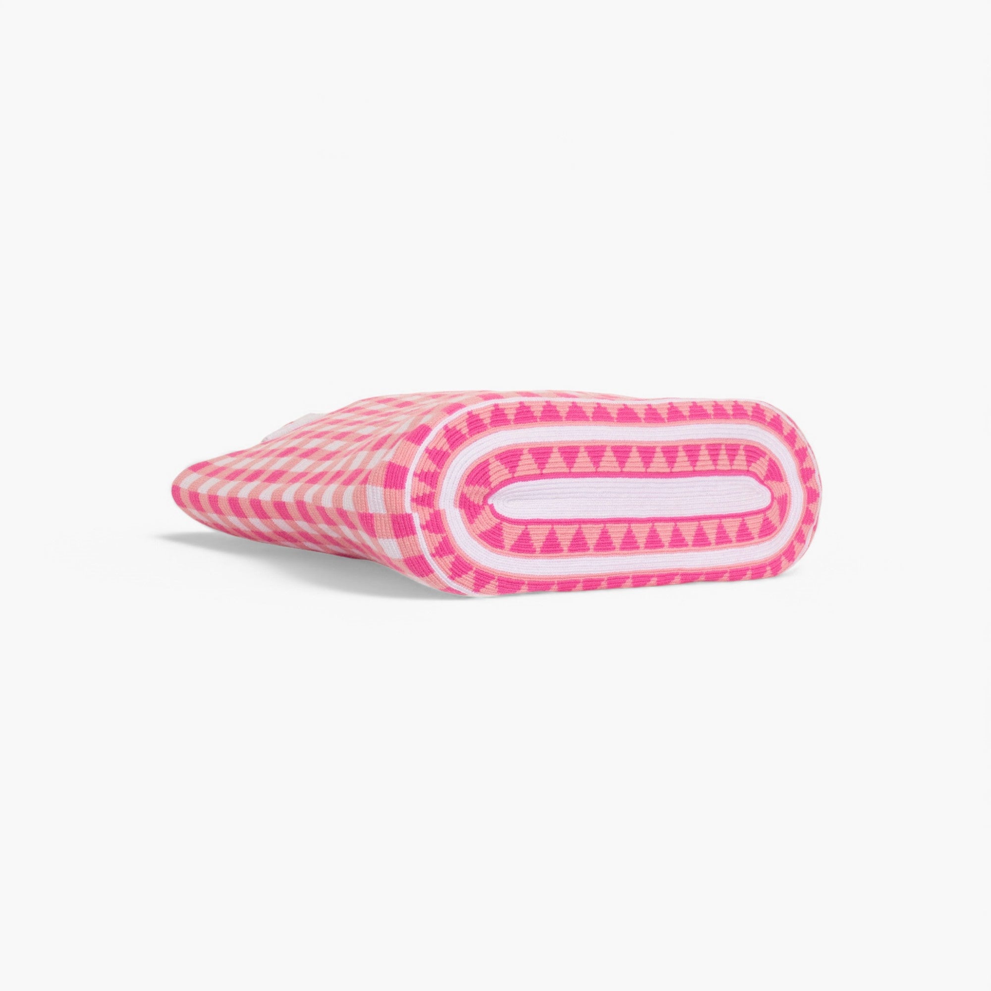 Gingham oval tote | Bubblegum