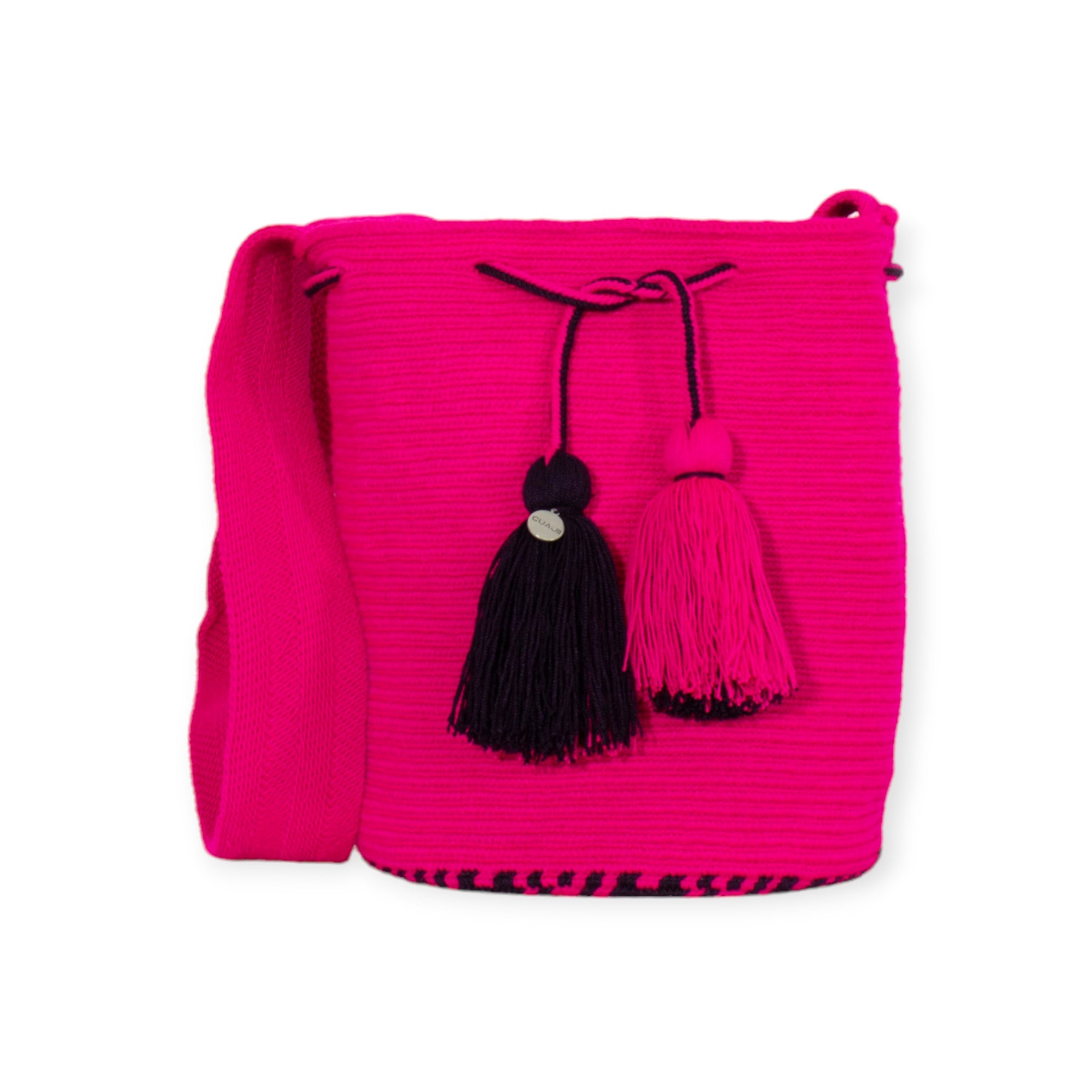 Bolso bandolera liso L | Magenta