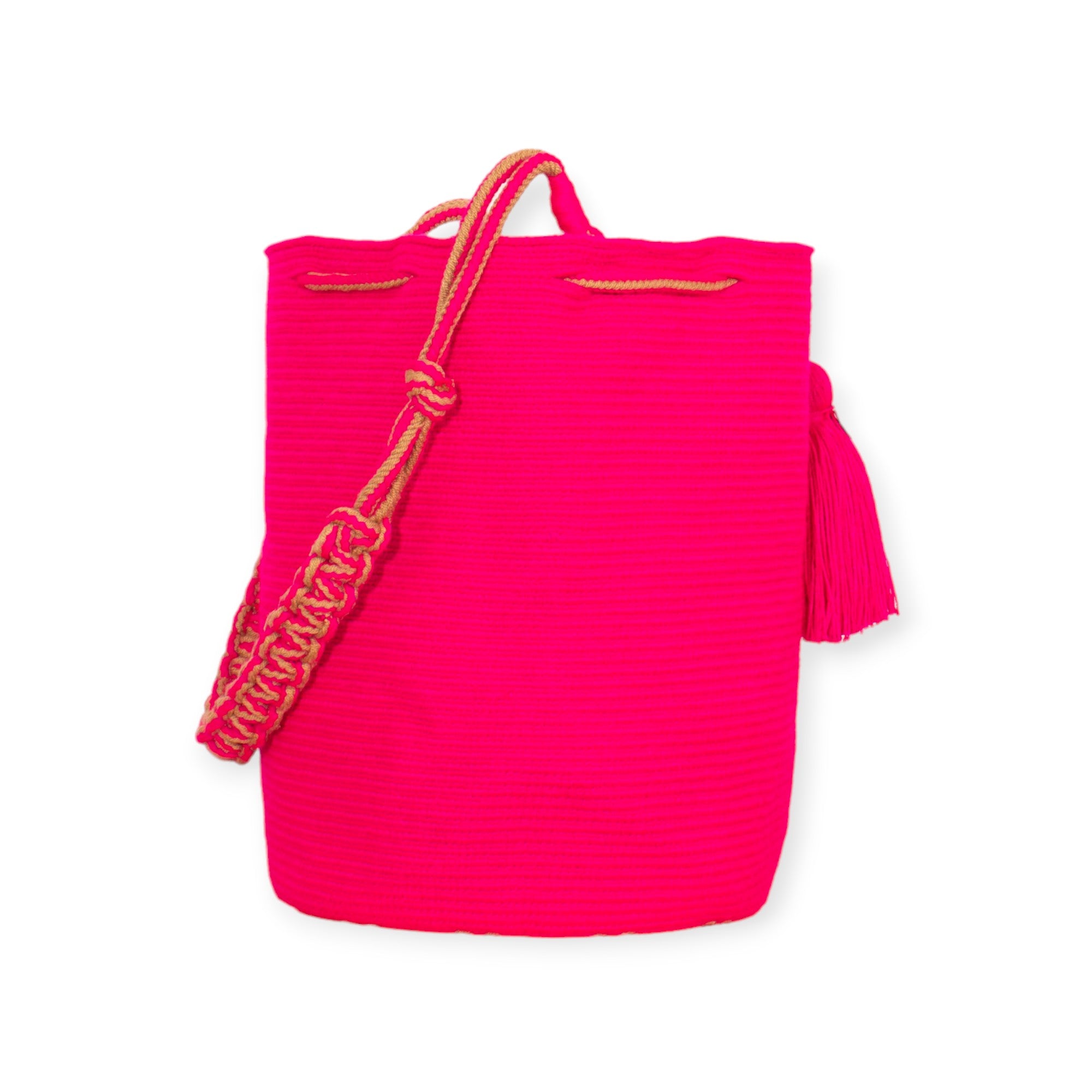 Solid round shoulder bag | Magenta