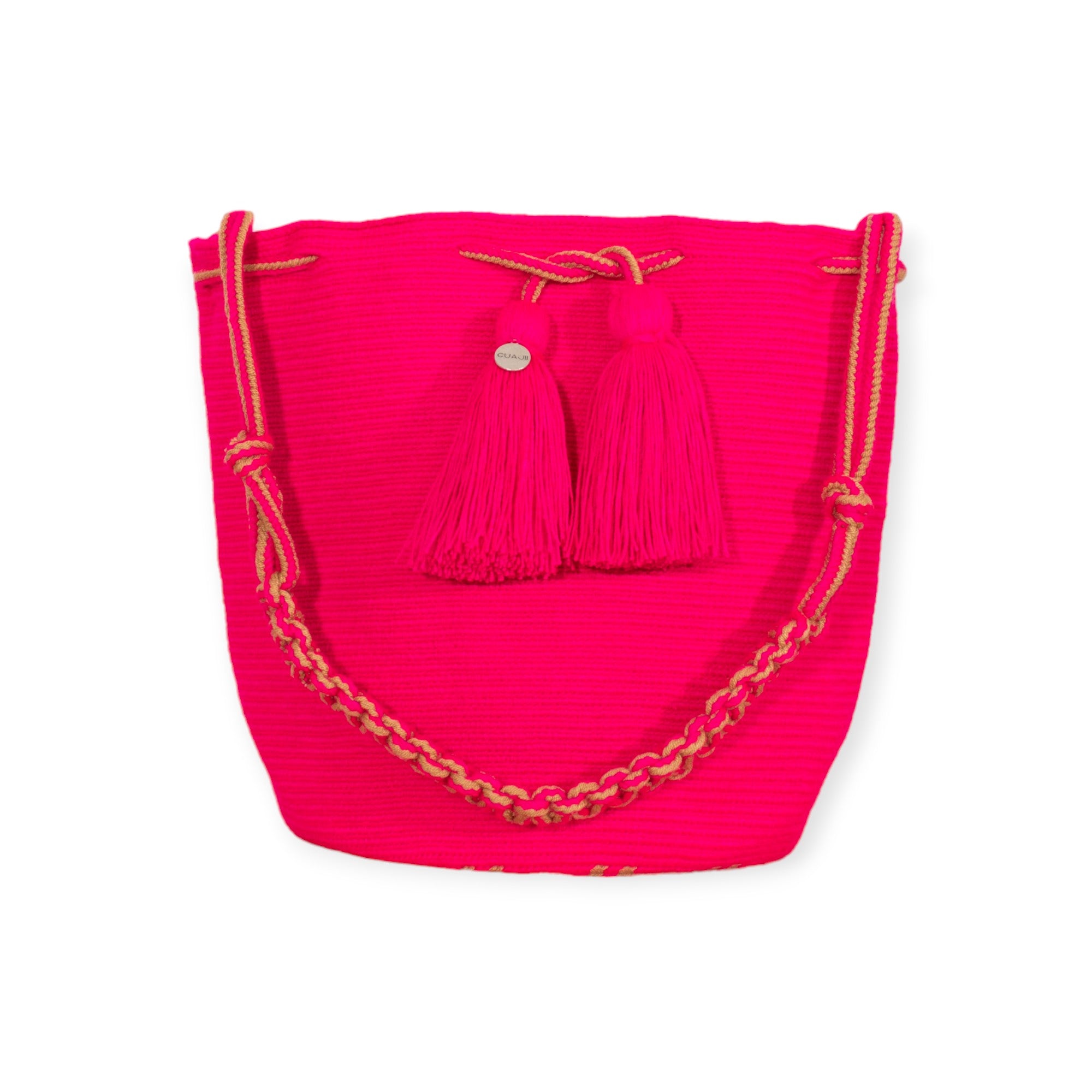 Solid round shoulder bag | Magenta