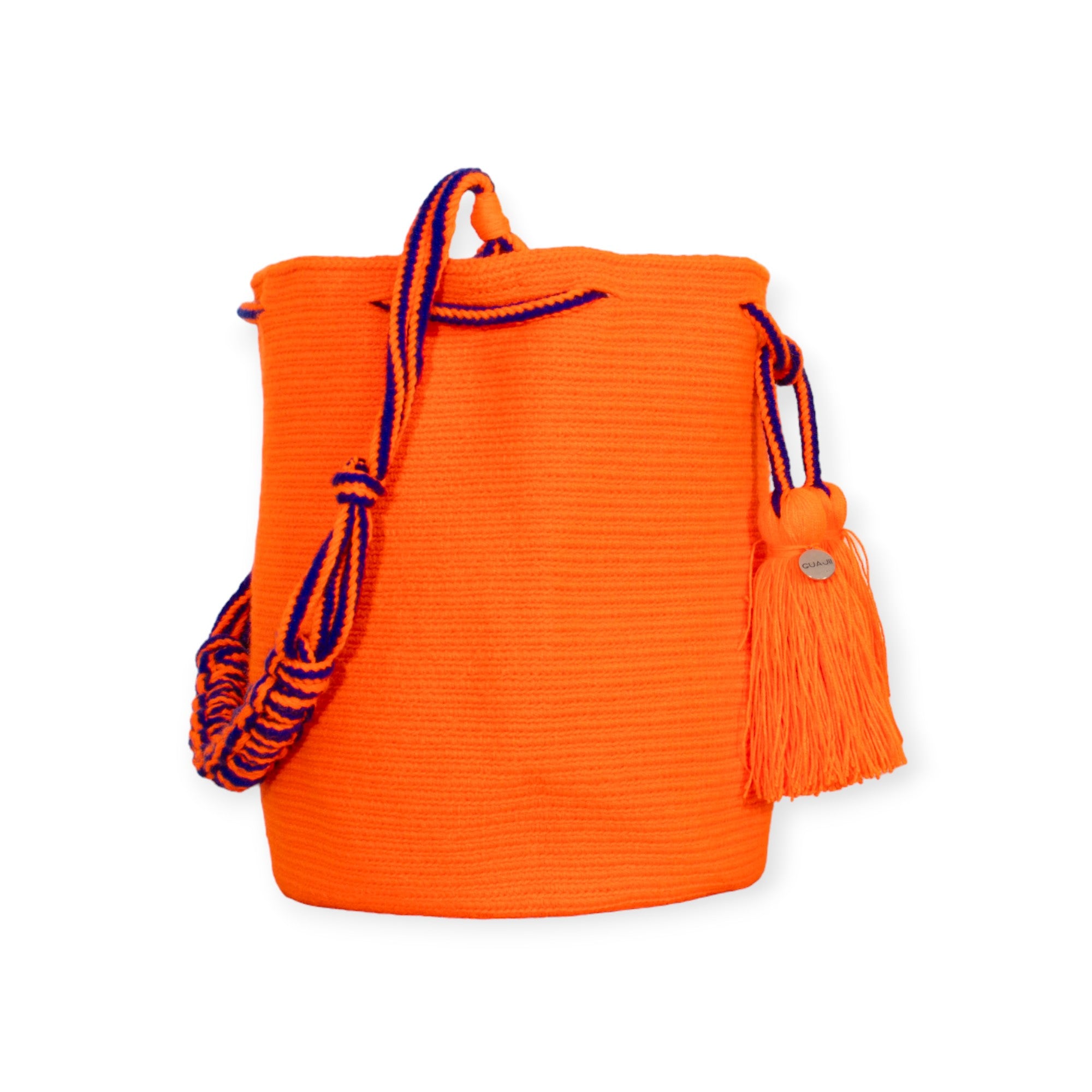 Solid round shoulder bag | Tangerine