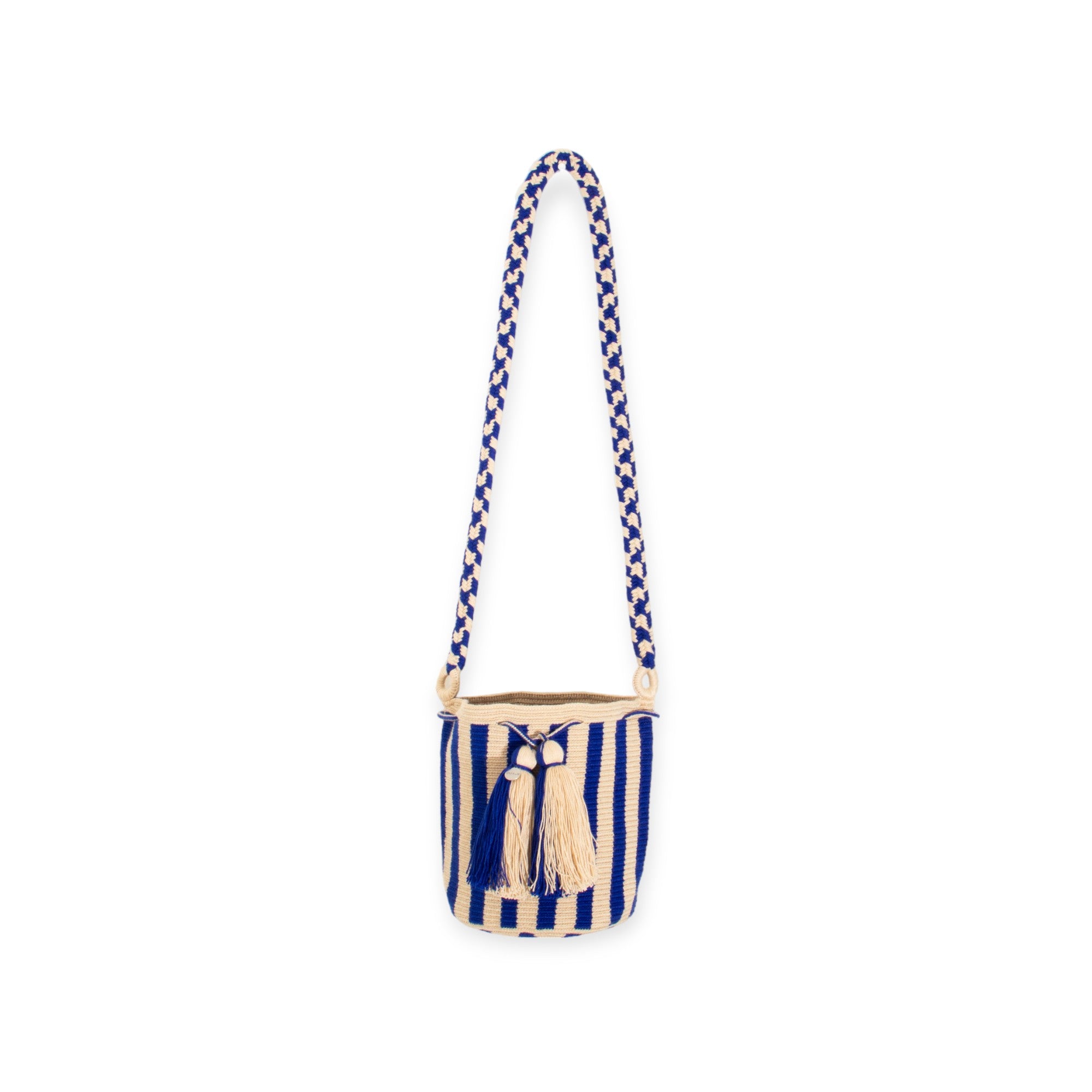 Striped crossbody bag M | Aegean blue