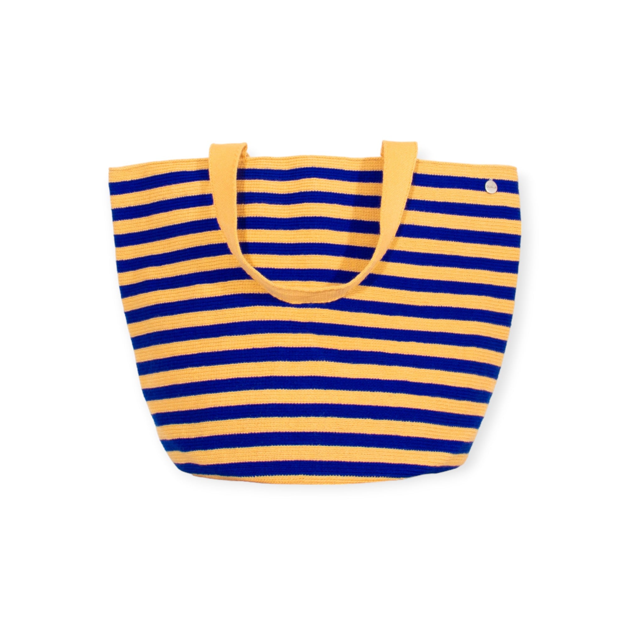 Bolso tote redondo de rayas XL | Medianoche