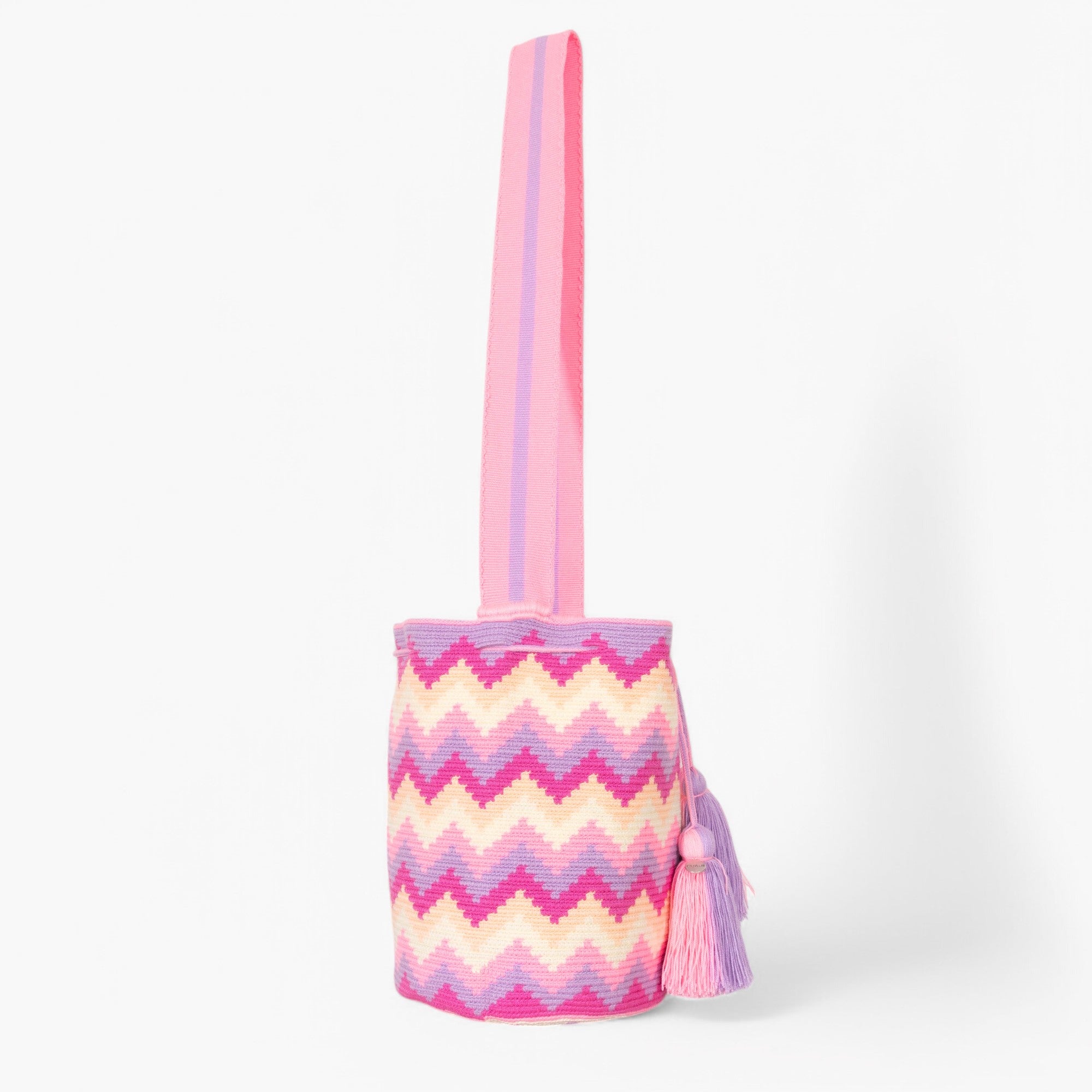 Zigzag crossbody bag L | Cotton candy