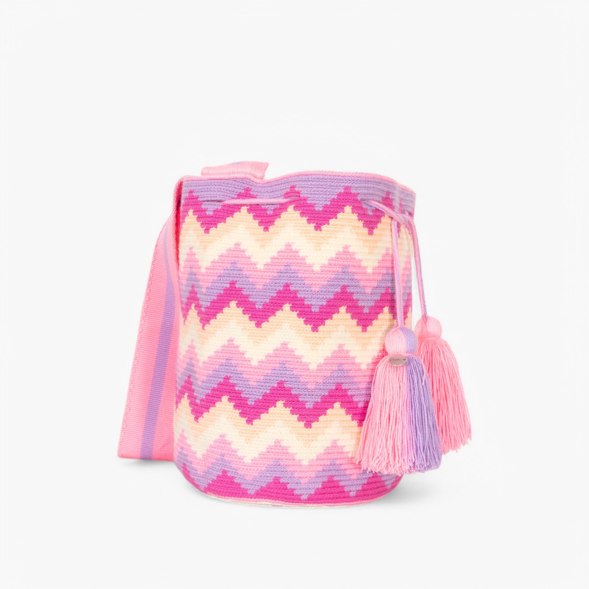 Zigzag crossbody bag L | Cotton candy